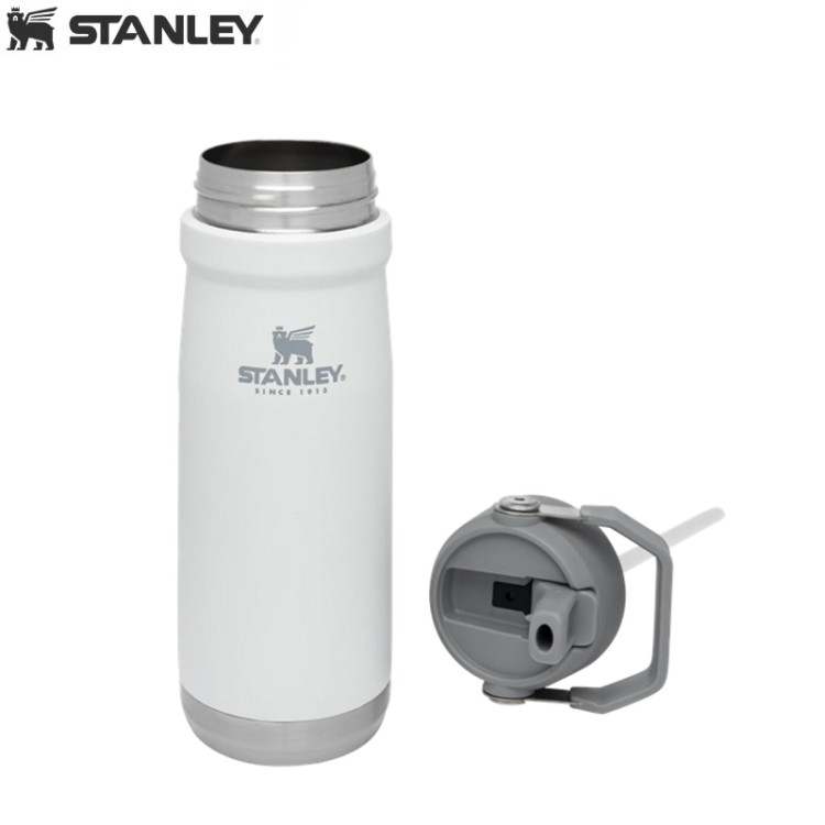 Термобутылка с трубкой Stanley Flip Straw 0,5L Белая