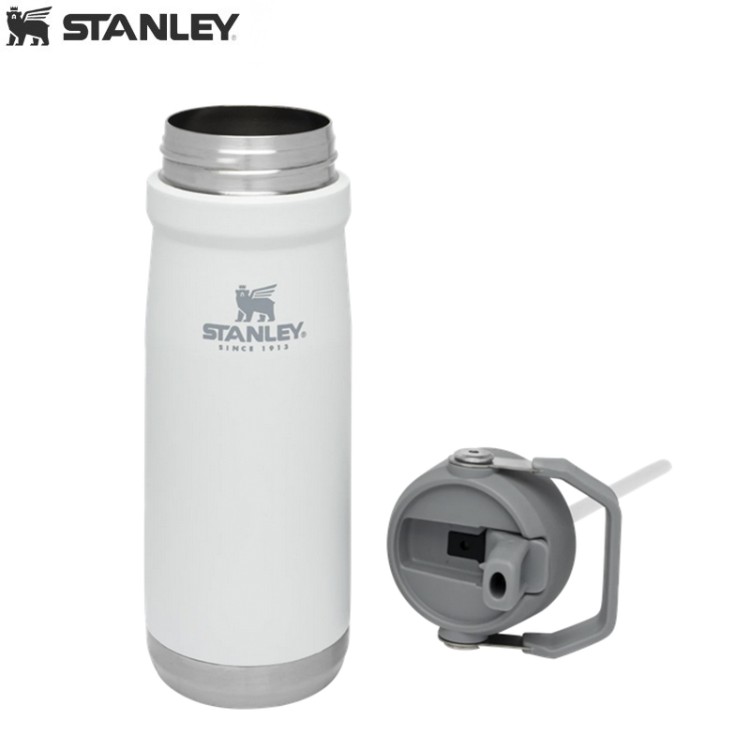 Термобутылка с трубкой Stanley Flip Straw 0,65L White