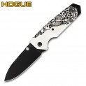 Нож Hogue EX-02 Spear Point Thumb Stud 3,75" Skulls & Bones White 34259TFS