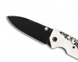 Нож Hogue EX-02 Spear Point Thumb Stud 3,75" Skulls & Bones White 34259TFS