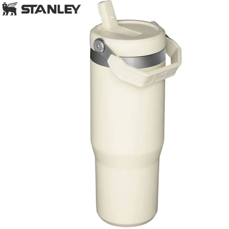 Термостакан Stanley IceFlow Flip Straw Tumbler с трубочкой 0,887L Кремовый