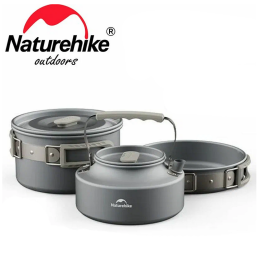 Naturehike (1,7Л кастрюля + чайник 0,8Л + 7 дюймовая сковорода (CNK2450CF010) из алюминия