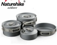 Naturehike (3Л кастрюля+1,7Л кастрюля + чайник 0,8Л + 22 см сковорода (CNK2450CF010) из алюминия