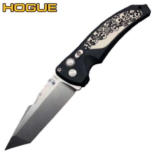 Нож Hogue EX-03 Tanto 4" Stonewash Skulls & Bones White 34340TFS