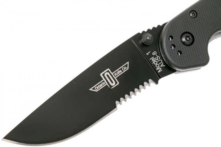 Нож Ontario RAT-1 Serrated Black Blade 8847