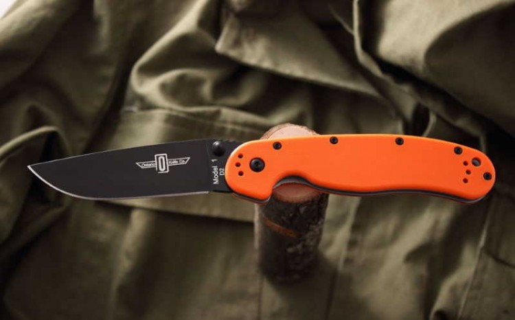 Нож Ontario RAT-1 Limited Edition Black Steel Orange GRN 8868OR