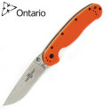 Нож Ontario RAT-1 Limited Edition (стальной Satin, D2, Orange)