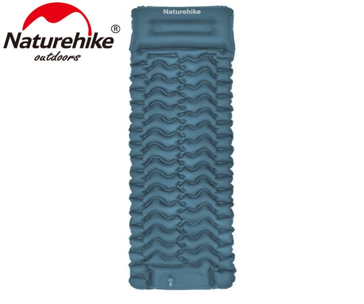 Naturehike CNK2550WS019 FC01 одноместный с подушкой, с ножным насосом, синий