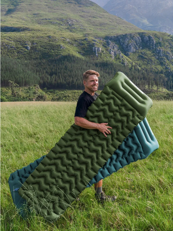Naturehike CNK2550WS019 FC01 одноместный с подушкой, с ножным насосом, синий