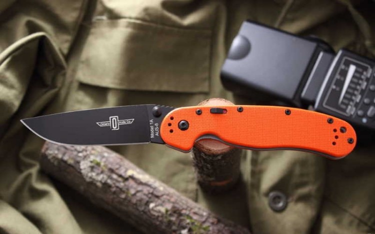 Нож Ontario RAT-1A Black Blade Orange G-10 8871OR