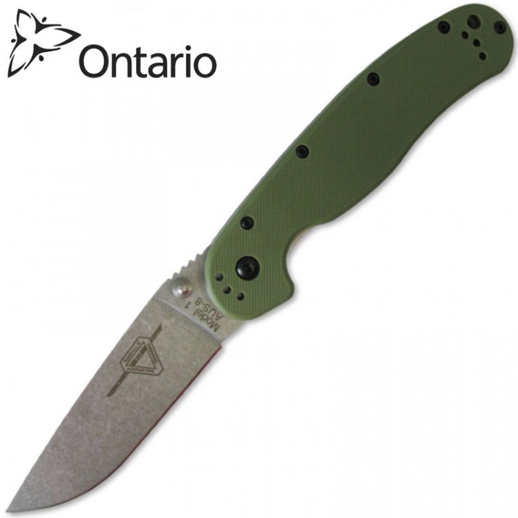 Нож Ontario RAT-1 Stonewashed Green GRN 8880GR