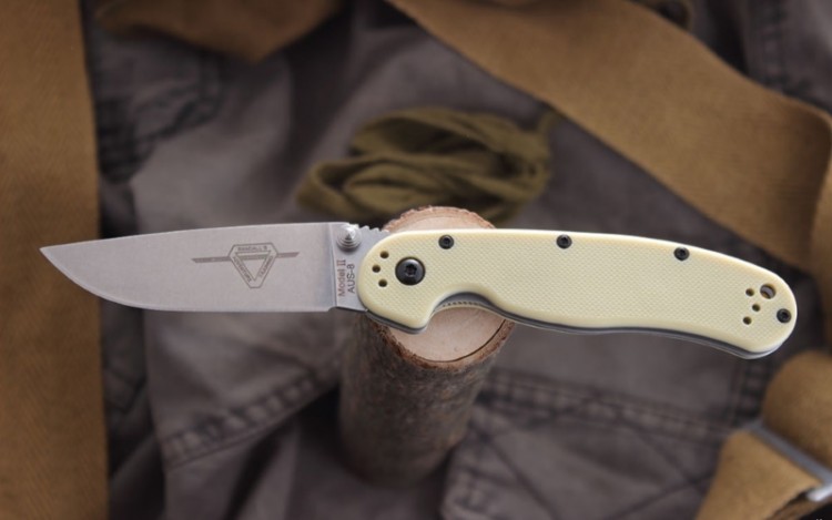 Нож Ontario RAT-2 Stonewashed Desert Tan GRN 8881TN
