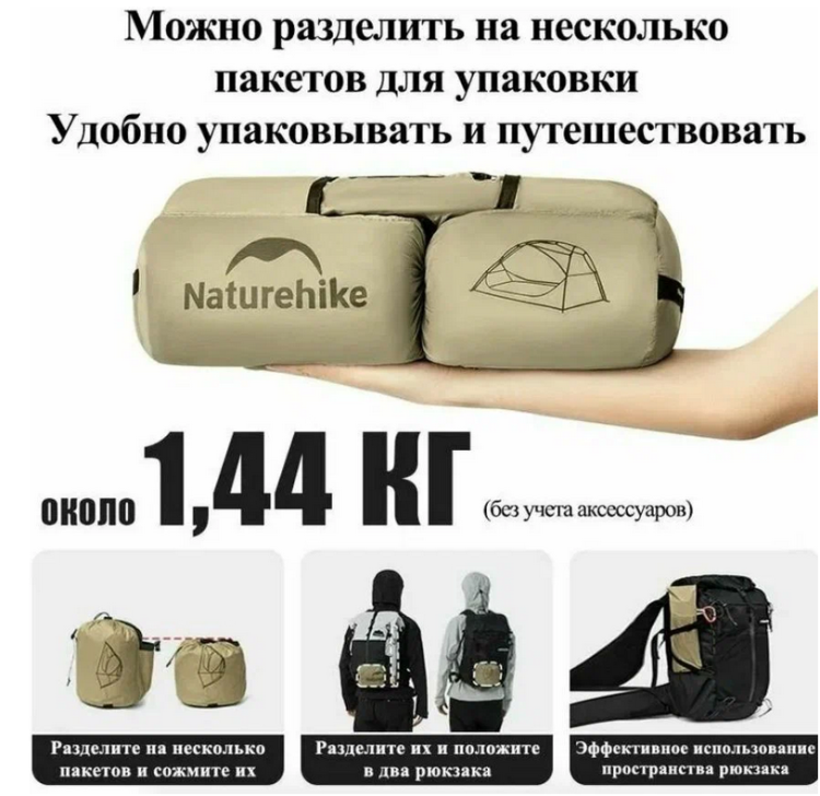 Naturehike Star River Ul Хаки (CNK2450WS022) 2-местная