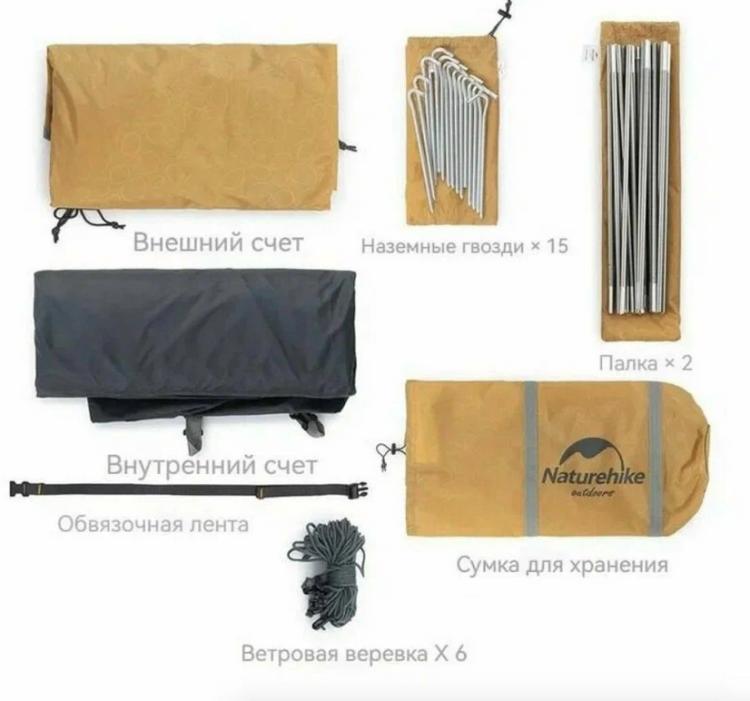 Naturehike Star серии P Зеленая (NH18Z044-P) 4-местная