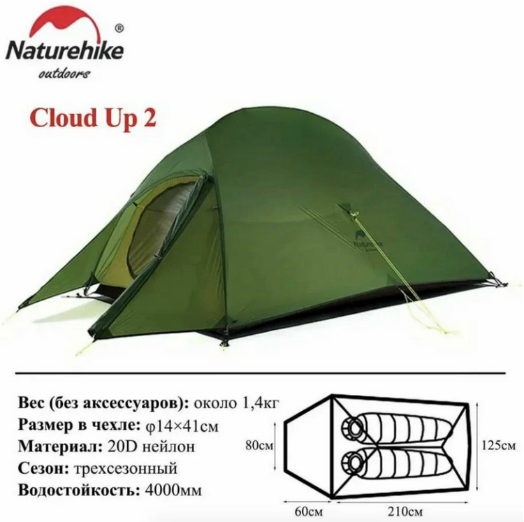 Naturehike Cloud Up 2 (NH17T001-T) 2-местная