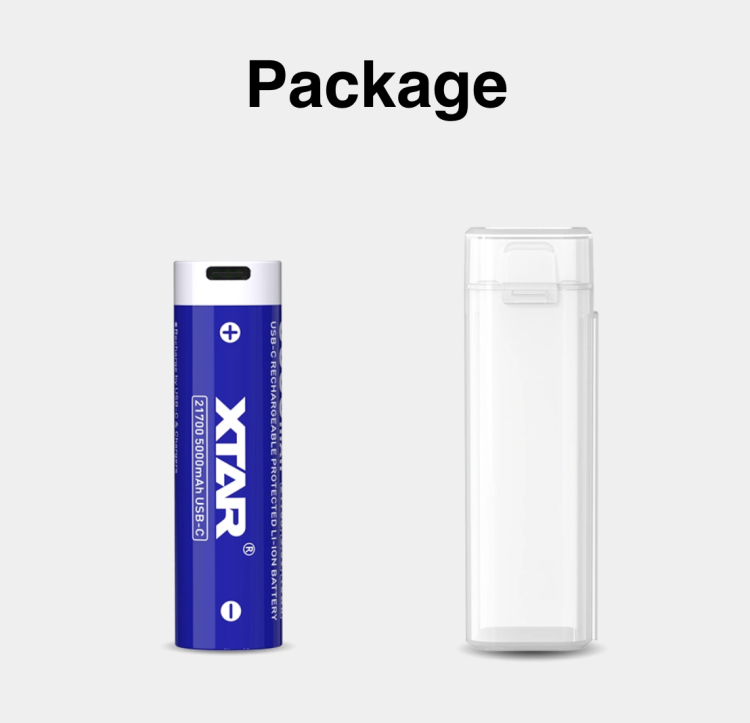 Аккумулятор XTAR 21700 3,6 В 5000 mAh (+USB порт)