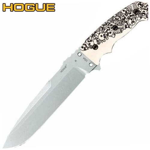 Нож Hogue EX-F01 7" Skulls & Bones White 35159TFSR