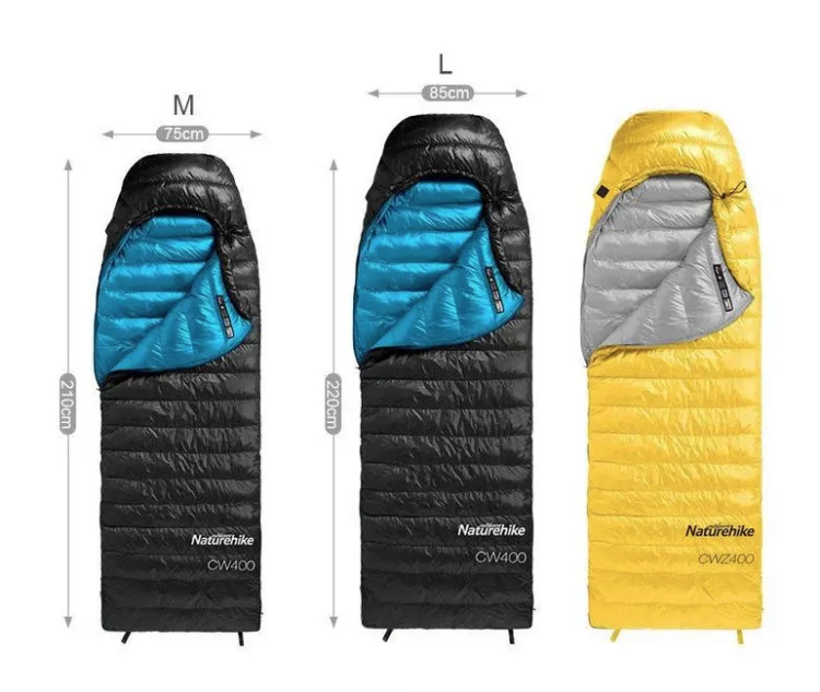 Спальный мешок Naturehike CW400 (размер L) Черный 