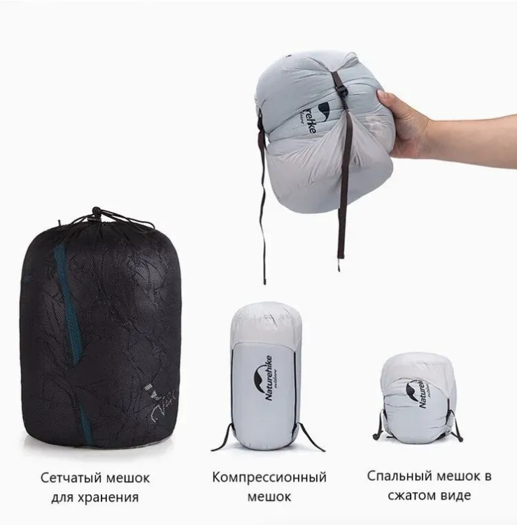 Спальный мешок Naturehike CW400 (размер L) Черный 