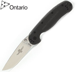 Нож Ontario RAT-1 Limited Edition (стальной Satin, D2, Carbon fiber)