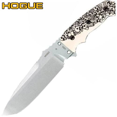 Нож Hogue EX-F01 5.5" Skulls & Bones White 35179TFSR