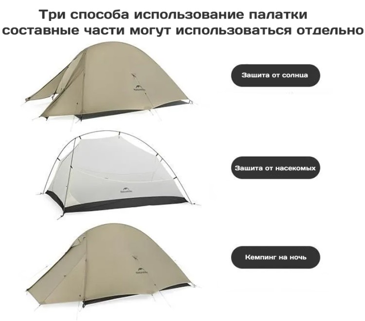 Naturehike CNK2350WS020 Cloud Up Pro 2-местная зеленая