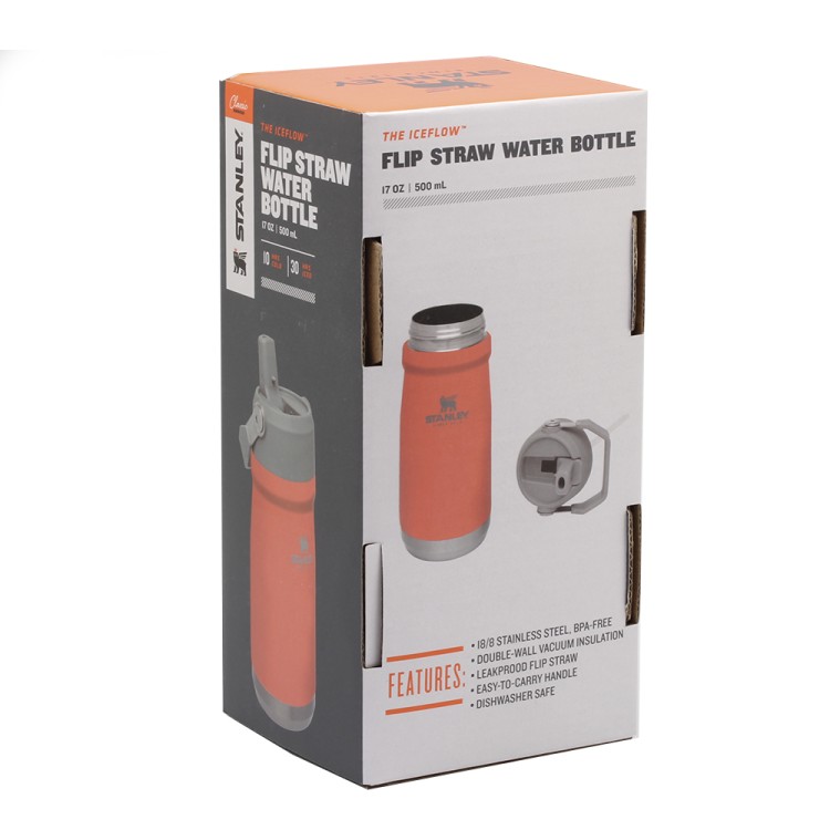 Термобутылка​ Stanley Classic Flip Straw 0,5L Оранжевый