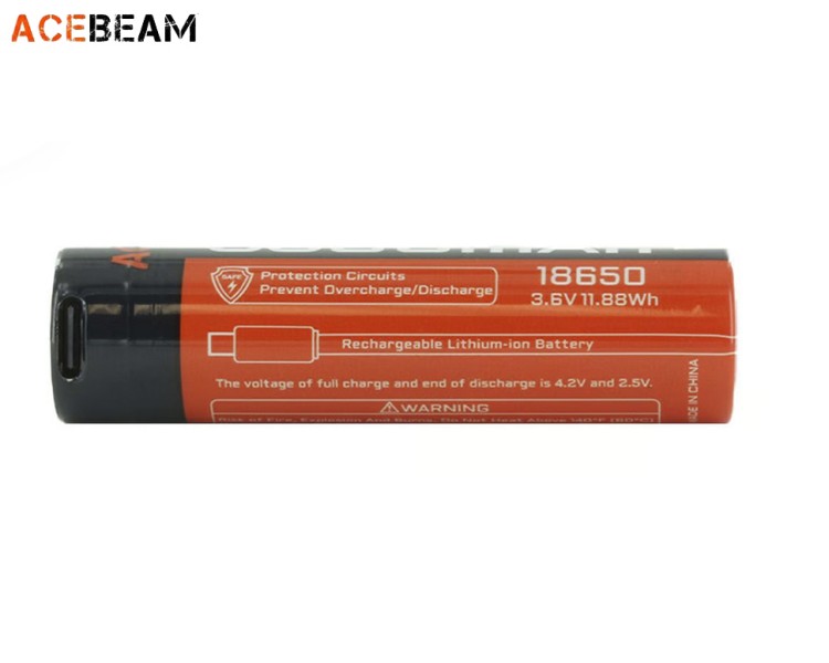 Аккумулятор Acebeam AB18CP33 18650 3,6 В 3300 mAh (+USB порт зарядки)