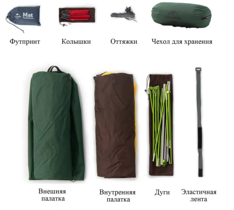 Naturehike NH17T012-T Star River 2-местная зеленая