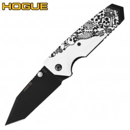 Нож Hogue EX-02 Tanto Thumb Stud Skulls & Bones White 34249TFS